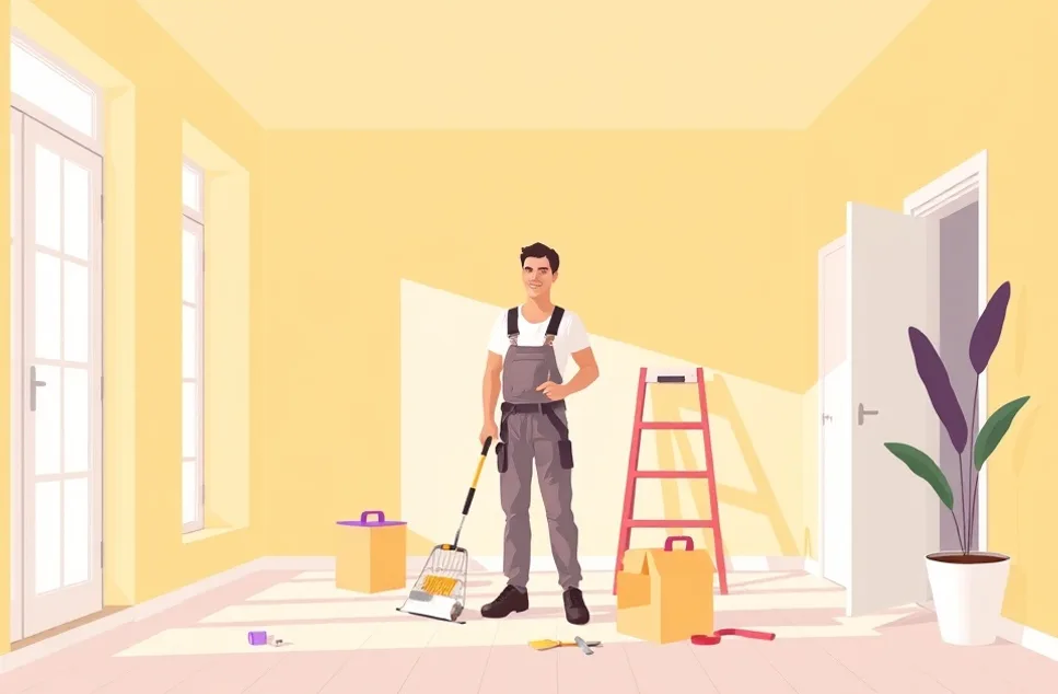 Intérieur rénové après travaux de peinture à L'Isle-Adam